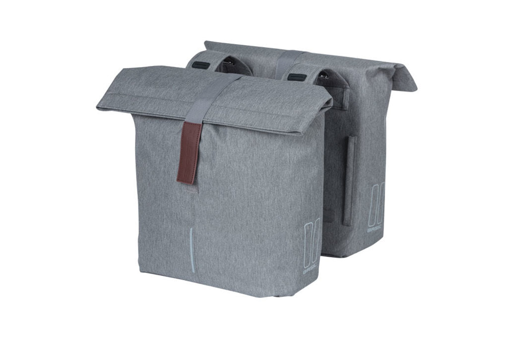 Dubbele-Fietstas-Basil-City-Grey-Melee-28-32-Liter Dubbele-Fietstas-Basil-City-Grey-Melee-28-32-Liter